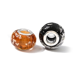 In den dunklen handgemachten leuchtenden Stil lampwork großes Loch europäischen Perlen leuchten&nbsp;X-LPDL-R007-02