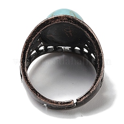 Anelli regolabili ovali turchesi sintetici&nbsp;RJEW-K271-06R-24