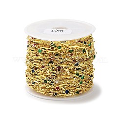 Catene a maglie tonde piatte con zirconi cubici&nbsp;CHC-K014-08G-04