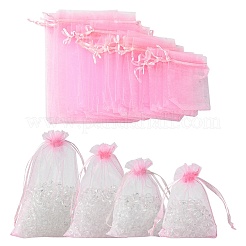 30 Stück 4 Stile rechteckige Organzabeutel Schmuckaufbewahrungsbeutel Hochzeitsgeschenk Party Mesh Kordelzug Geschenk&nbsp;OP-FS0001-01B