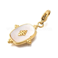304 Edelstahl Pavé-Anhänger aus natürlichen Muscheln&nbsp;STAS-R159-19G