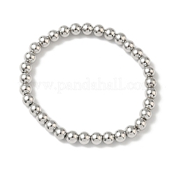 Bracelets extensibles en perles rondes en laiton pour hommes femmes&nbsp;BJEW-B148-05D-P