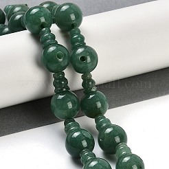 Fili di perline guru in avventurina verde naturale a 3 foro&nbsp;G-H064-E07-01