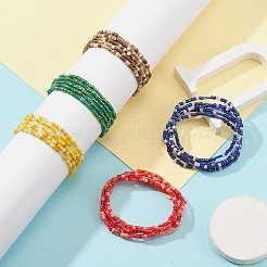 Ensemble de bracelets extensibles en perles de verre 5pcs&nbsp;BJEW-JB09576