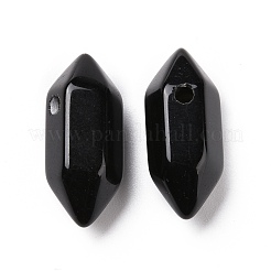Natürliche Obsidian-Anhänger mit zwei Endstücken&nbsp;G-C007-02A-07