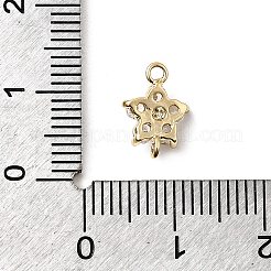 Breloques connecteurs en forme de fleur en laiton pavé de zircones cubiques&nbsp;KK-H089-34G-02