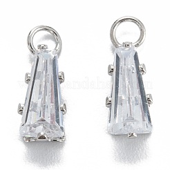 Ciondoli in ottone con zirconi chiari&nbsp;ZIRC-G170-10P