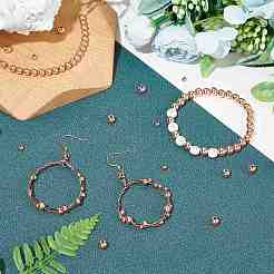 300 Stück Messingperlen in 5 Größen&nbsp;KK-PH0001-73RG-WH