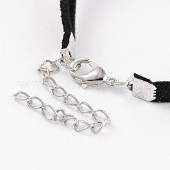 Sfioro con argento antico amore placcato in lega finta pelle scamosciata Braccialetti di collegamento cavo&nbsp;BJEW-JB02049