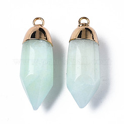 Pendentifs pointus jade blanc naturel&nbsp;G-Q998-009C