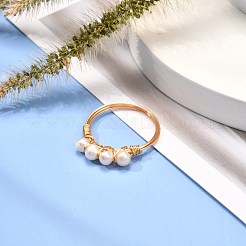 Natürliche Süßwasserperlenringe für Mädchenfrauen&nbsp;RJEW-JR00392