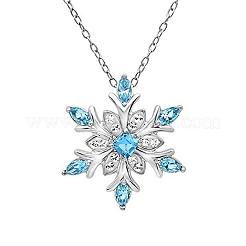Colliers pendentifs flocon de neige de Noël en alliage pavé de zircone cubique pour femmes&nbsp;FS-WG170D7-01