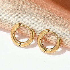 202 pendientes de aro de acero inoxidable&nbsp;EJEW-F111A-12mm-G