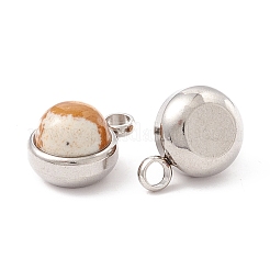 Breloques de jaspe image naturelle&nbsp;G-K325-01P-06
