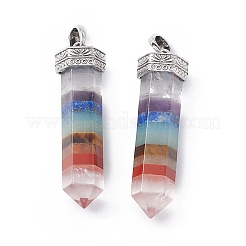 Spitze große Anhänger mit 7 Chakra-Mischedelstein&nbsp;G-P491-10AS