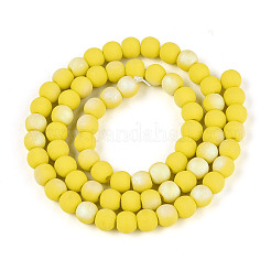 Fili di perline di vetro opaco satinato&nbsp;GLAA-T032-P6mm-MBB16