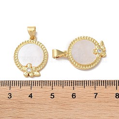 Pendenti in zirconi cubici trasparenti in micro pavè di ottone&nbsp;KK-B083-16G-01