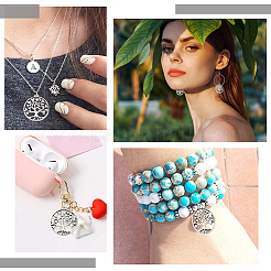 60 pièces pendentifs en alliage de style tibétain&nbsp;TIBEP-SC0002-10