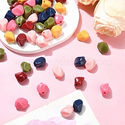 60pcs 6 Farben undurchsichtige Acrylperlen&nbsp;MACR-YW0003-17