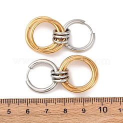 Boucles d'oreilles créoles bicolores en acier inoxydable 304&nbsp;EJEW-A136-01D-GP