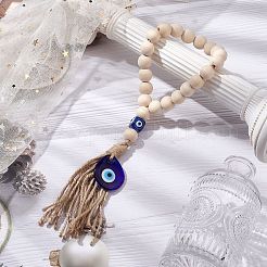 Pendentif décoratif en verre de Murano turc fait à la main avec un mauvais œil bleu&nbsp;HJEW-JM02285-01