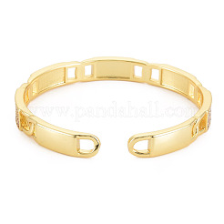 Bracelet manchette ouvert rectangle zircone cubique&nbsp;BJEW-S141-024