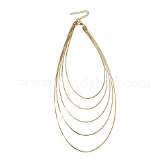 Collares multicapa de cadena de caja de acero inoxidable 304 para mujer&nbsp;NJEW-U025-01G-03