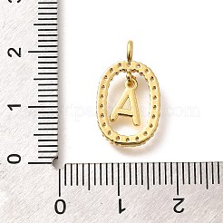 26 pendentif en laiton avec lettres A à Z et micro pavé de zircones cubiques&nbsp;ZIRC-P123-01G-01