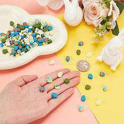 120 Stück handgefertigte Polymer-Tonperlen in 6 Farben mit Ostermotiven&nbsp;CLAY-PH0001-92