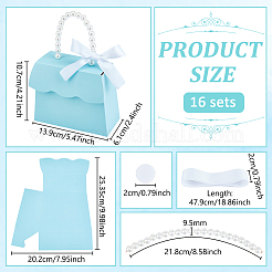 Faltbare Süßigkeiten-Tragetaschen aus Papier für Hochzeiten mit rundem&nbsp;LS-CON-WH0123-16