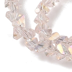 Chapelets de perles en verre transparent électrolytique&nbsp;EGLA-P061-04C-AB02