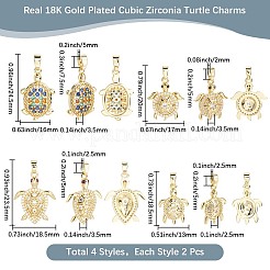 8 Stk. 4 Stile Messing Micro Pave Zirkonia Anhänger&nbsp;KK-BBC0019-64