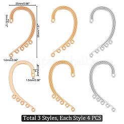 12 paio di orecchini a cerchio in lega stile Climber avvolgenti in 3 stili&nbsp;FIND-UN0002-35