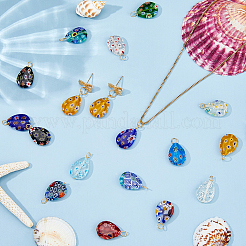 48 Stück handgefertigte Anhänger aus Millefiori-Glas&nbsp;PALLOY-HS00035
