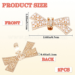 2 décoration de chaussures en alliage de strass avec nœud papillon&nbsp;FIND-CP0002-26B