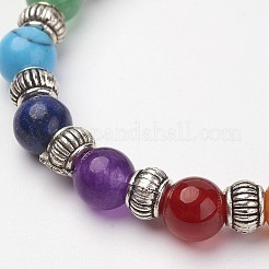 Natürliche und synthetische Armbänder Edelstein Perlen Stretch&nbsp;X-BJEW-P065-02