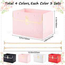 12 Stück 4 Farben taschenförmige Papierblumenverpackungs-Geschenktüten für Blumenstrauß&nbsp;ABAG-GF0001-28