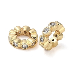 Anillos de unión de latón con circonitas cúbicas transparentes&nbsp;KK-U045-10G