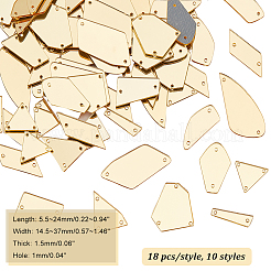 180 Stück 10 Stile zum Aufnähen von Spiegel-Strassen&nbsp;DIY-PH0013-65C