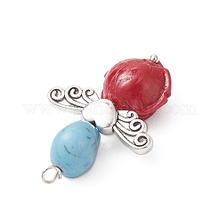Ciondoli a forma di teschio turchese sintetico tinto e rosa in resina&nbsp;PALLOY-TA00295