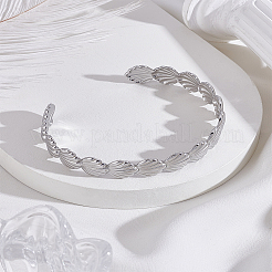 1 bracelet manchette ouvert en acier inoxydable pour femme&nbsp;BJEW-LP0003-48A