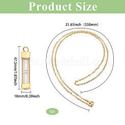 Collier pendentif en forme de sablier rectangulaire en verre pour animal de compagnie&nbsp;NJEW-CA0001-27G