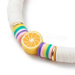 Bracelet extensible heishi surfeur en argile polymère fait à la main&nbsp;BJEW-JB08903