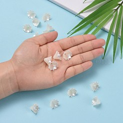 Multi-Blütenblatt Blume abs Kunststoff Imitation Perle Perlenkappen&nbsp;X-OACR-R016-25