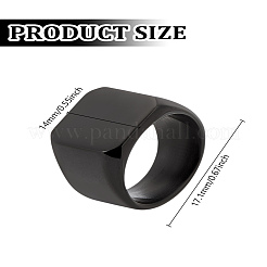 1 anillo de dedo cuadrado de acero inoxidable para hombres&nbsp;RJEW-LP0001-43