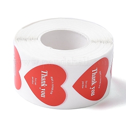 500 x Herz mit Dankeschön-Rollaufklebern.&nbsp;X-DIY-U008-01D