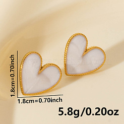 Pendientes de botón con forma de corazón de acero inoxidable 304 de moda&nbsp;LS-JW1636-2