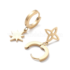 3 paire de boucles d'oreilles asymétriques en acier inoxydable 304 plaqué ion (IP) à 3 styles&nbsp;EJEW-B020-14G