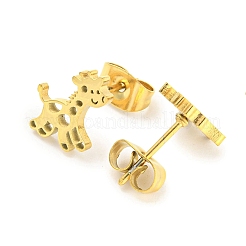 Ausgehöhlte Giraffe 304 Edelstahl Ohrstecker&nbsp;EJEW-G359-03G