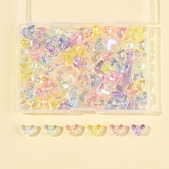98 Stück 7 Farben UV-beschichtete transparente Acrylperlen&nbsp;MACR-FS0002-17